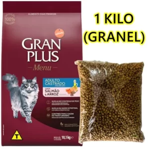 Granel Gran Plus Gatos Castrados Salmão e Carne 1Kg