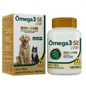 Suplemento Vitamínico Vetnil Omega 3 + SE 1100 para Cães e Gatos