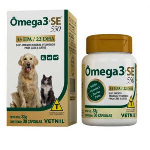 Suplemento Vitamínico Vetnil Omega 3 + SE 550 para Cães e Gatos