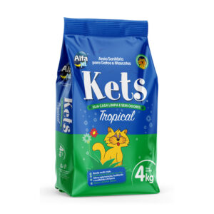 Areia Sanitária para Gatos Kets Tropical 4Kg