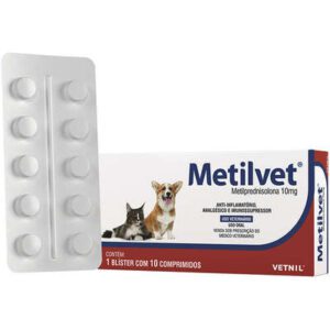 Anti-inflamatório Vetnil Metilvet 10 mg para Cães e Gatos