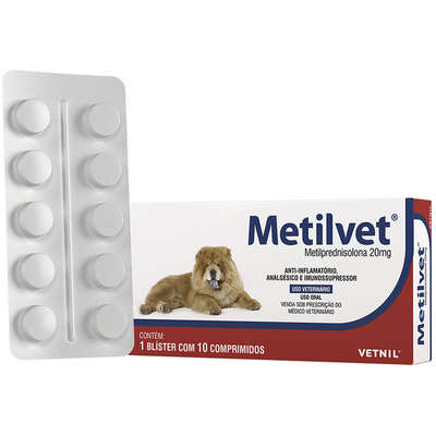 Anti-inflamatório Vetnil Metilvet 20 mg para Cães e Gatos