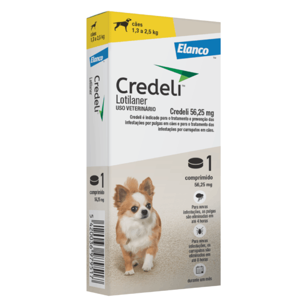 Antipulgas e Carrapatos Elanco Credeli 56,25MG 1,3KG A 2,5KG AVULSO
