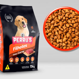 Granel Perrus Cães Filhotes Carne 1Kg