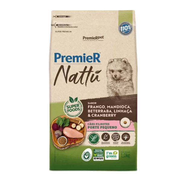 Ração Premier Nattu Cães Filhotes Mandioca Pequeno Porte 1 kg - Image 2