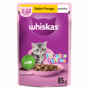 Ração Úmida Whiskas Sachê Frango ao Molho Gatos Filhotes 85 g