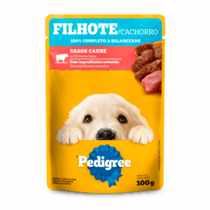 Ração Úmida Pedigree Sachê Cães Filhotes Carne ao Molho 100 g