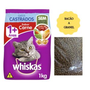 Ração a Granel Whiskas Gatos Castrados Carne 1Kg