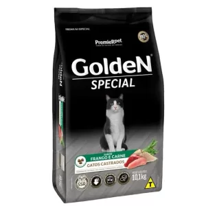 Ração Golden Special Gatos Adultos Castrados Frango e Carne 10,1Kg