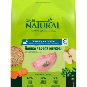 Ração Guabi Natural Cães Adultos Raças Mini e Pequenas Frango e Arroz Integral 1 kg