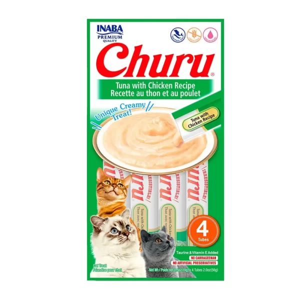 Petisco Churu para Gatos Sabor Atum e Galinha