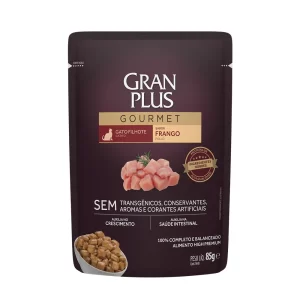 Ração Úmida GranPlus Gourmet Gatos Filhotes Frango 85 g