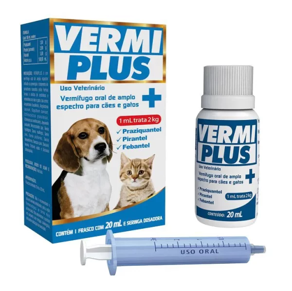 Vermiplus Remédio Vermífugo Oral 20 Ml